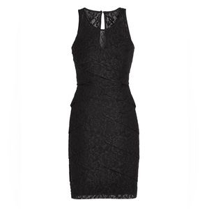 WHBM Sleeveless Tiered Lace Instantly Slimming Dress